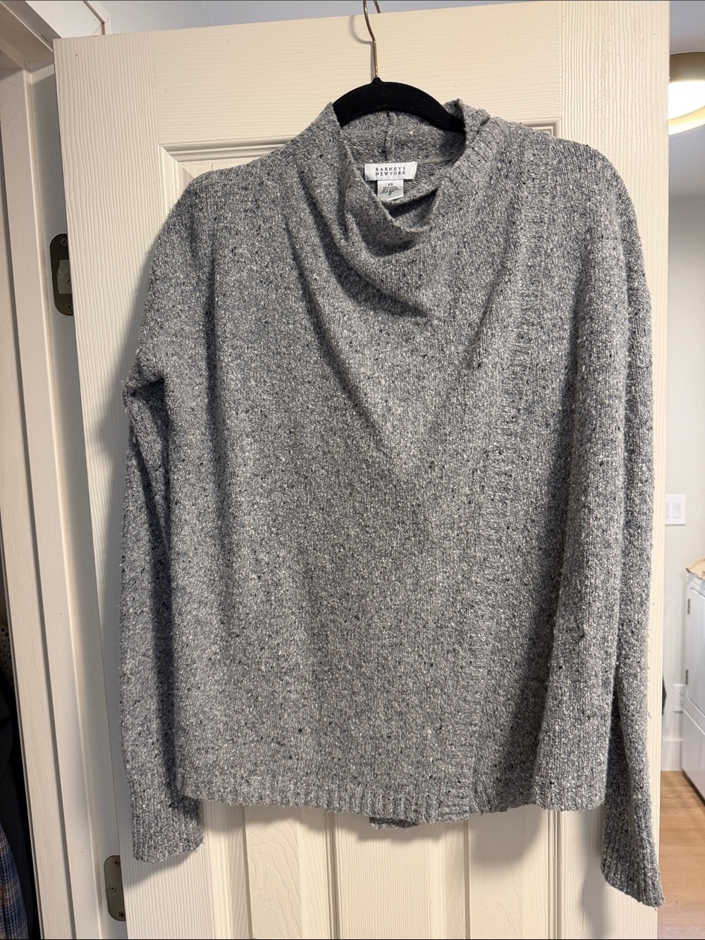 Barneys New York Heather Gray Cowl Neck Sweater - Women